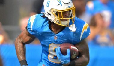 Los Angeles Chargers rule out Omarion Hampton for Sunday