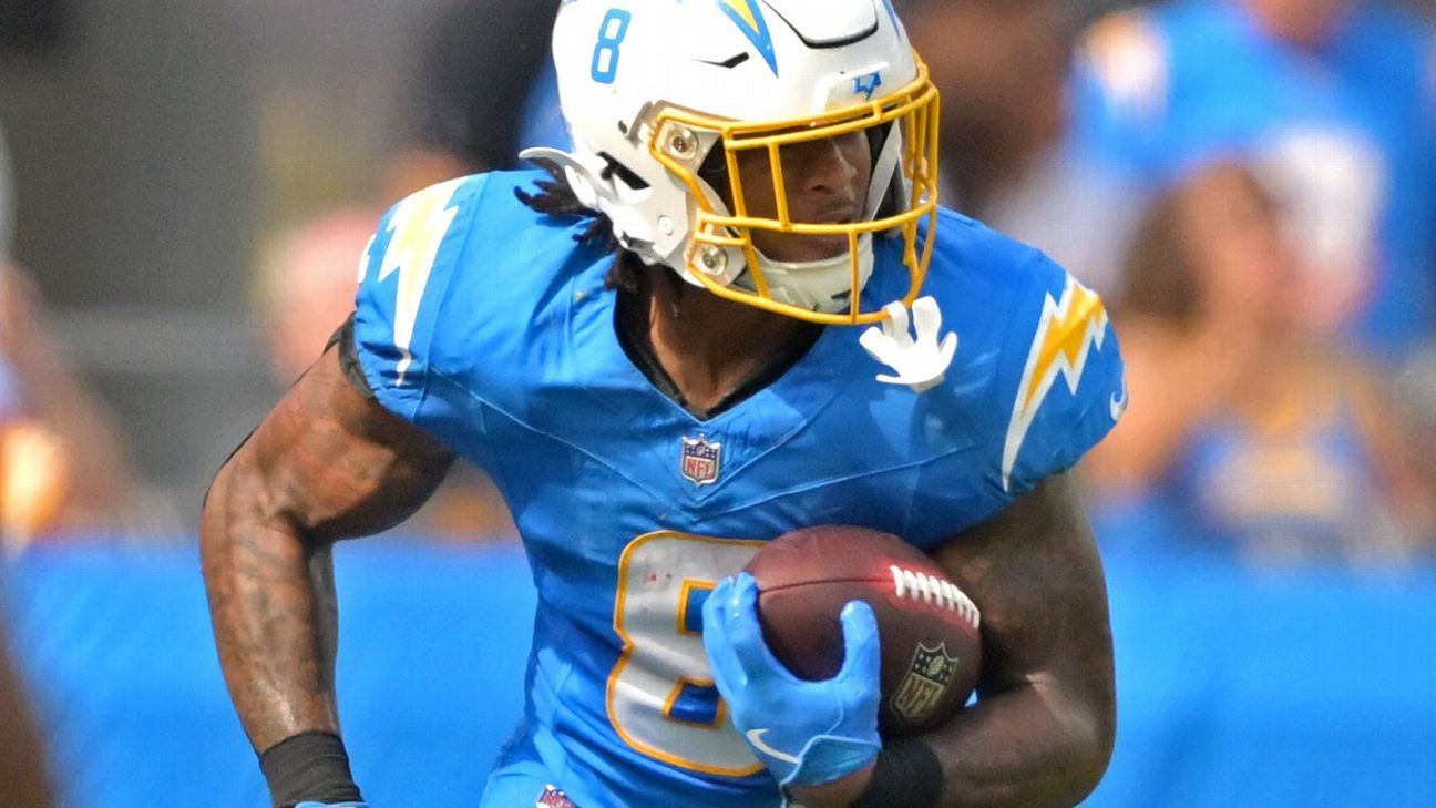 Los Angeles Chargers rule out Omarion Hampton for Sunday