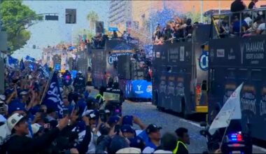 Dodgers World Series championship parade underway in downtown Los Angeles