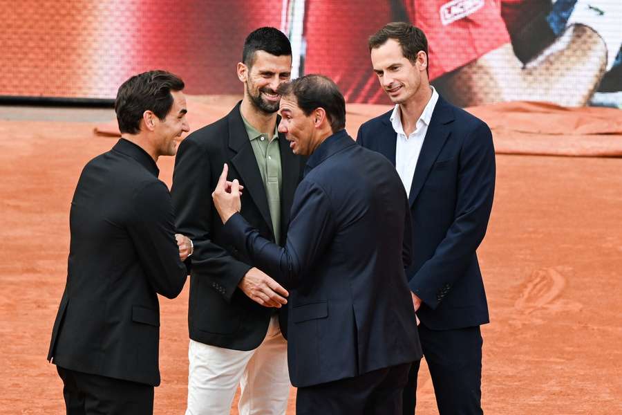 Federer, Nadal, Djokovic and Andy Murray at Roland Garros
