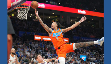 Thunder win 11th straight to improve to 19-1, beating Suns 123-119 to move on in NBA Cup