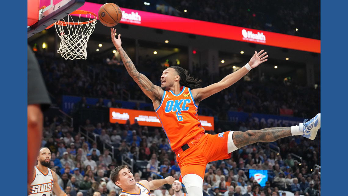 Thunder win 11th straight to improve to 19-1, beating Suns 123-119 to move on in NBA Cup