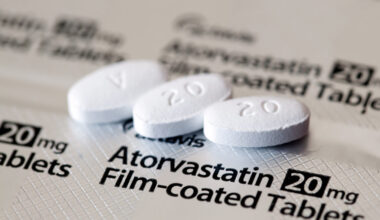Three Atorvastatin Tablets Close-up