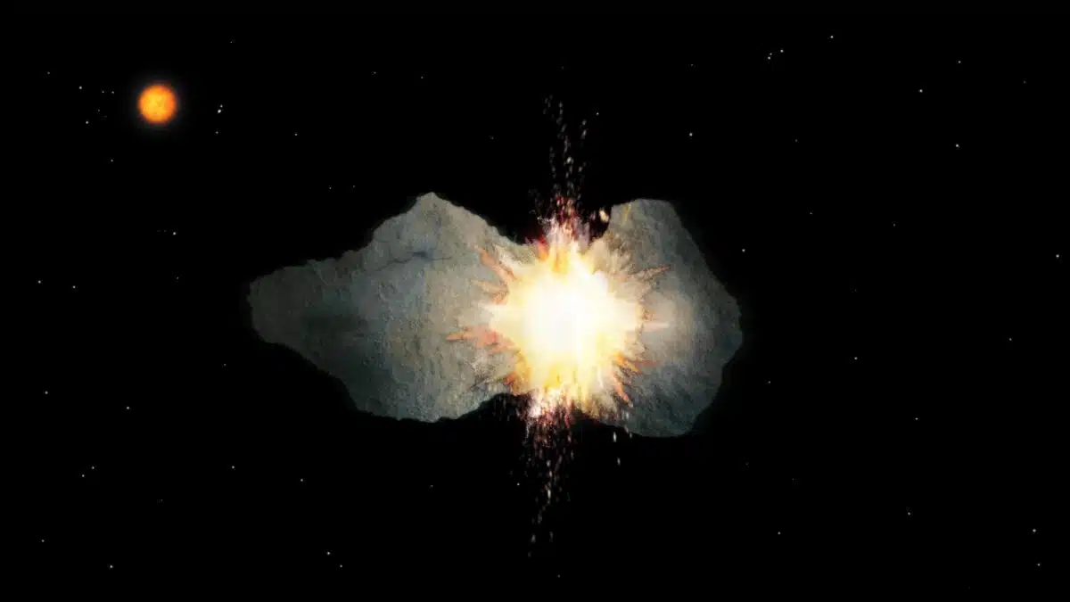 Two Colliding Asteroids