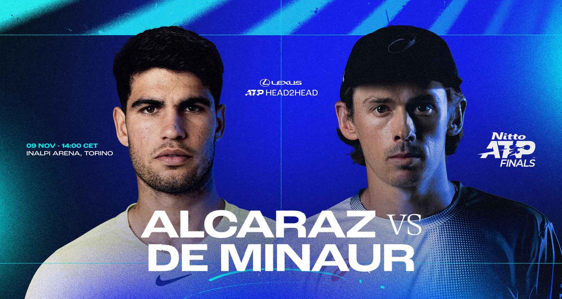 Carlos Alcaraz leads Alex de Minaur 4-0 in their Lexus ATP Head2Head series.