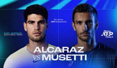 Carlos Alcaraz leads Lorenzo Musetti 6-1 in their Lexus ATP Head2Head series.