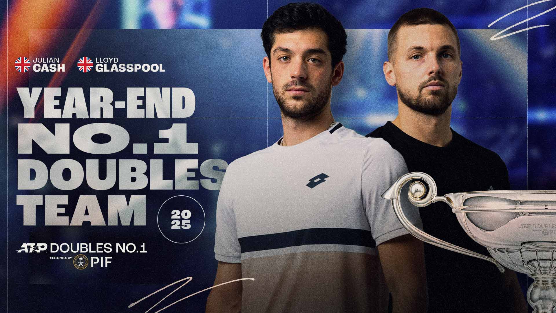 Julian Cash and Lloyd Glasspool earn Year-End ATP Doubles No. 1 presented by PIF honours.