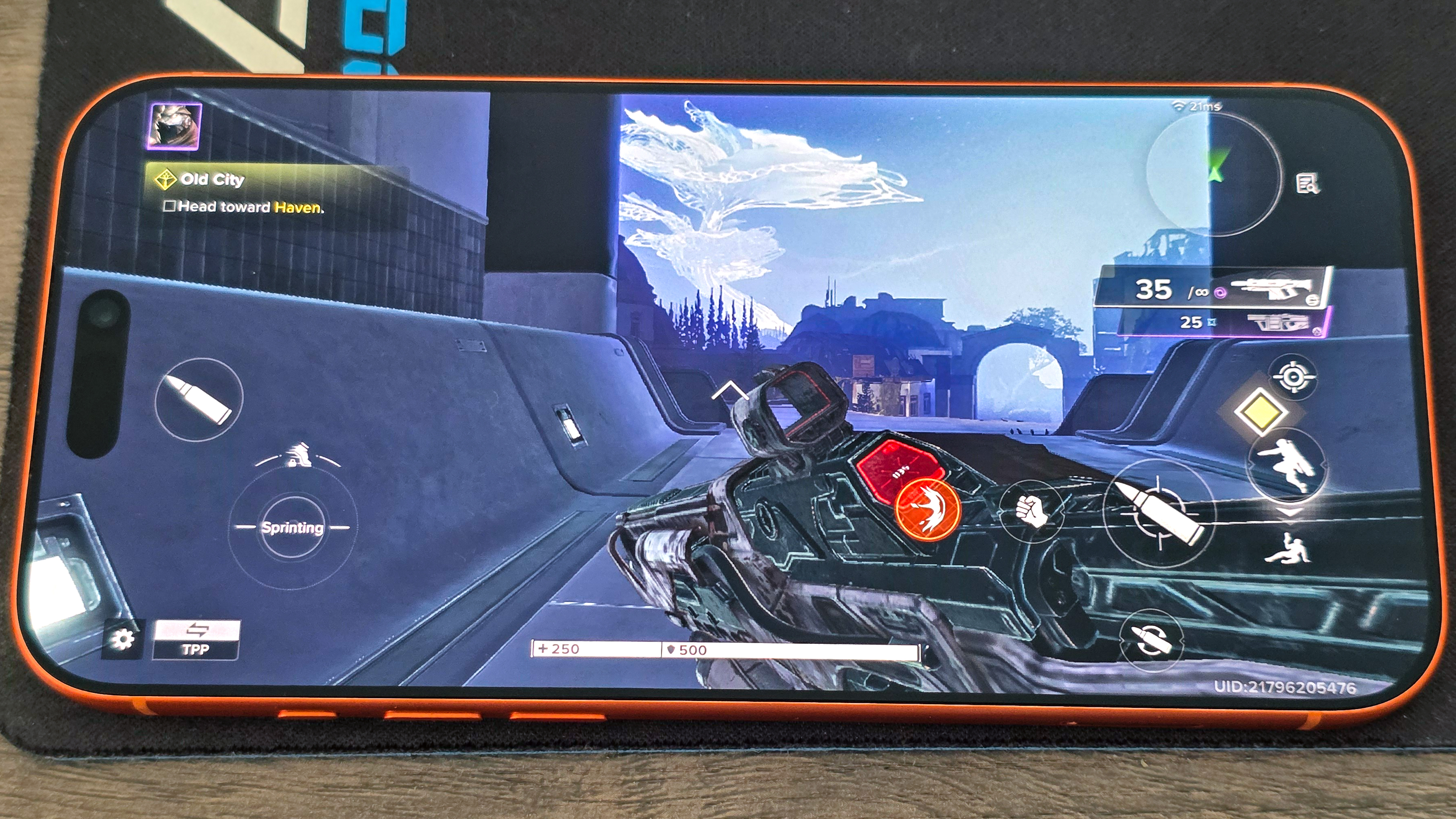 iPhone 17 Pro Max playing Destiny Rising