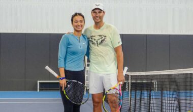 Alexandra Eala and Rafael Nadal shared a practice together at Nadal's eponymous academy.