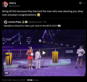 Screengrab of a tweet on X