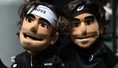 Taylor Fritz and Lorenzo Musetti's puppets roam the grounds in Paris.