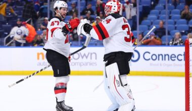 Allen, Gritsyuk Lead Devils Past Sabres, 5-0, Keeping First Place