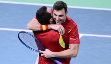 Pedro Martinez and Marcel Granollers seal a crucial Davis Cup doubles victory for Spain on Thursday in Bologna.