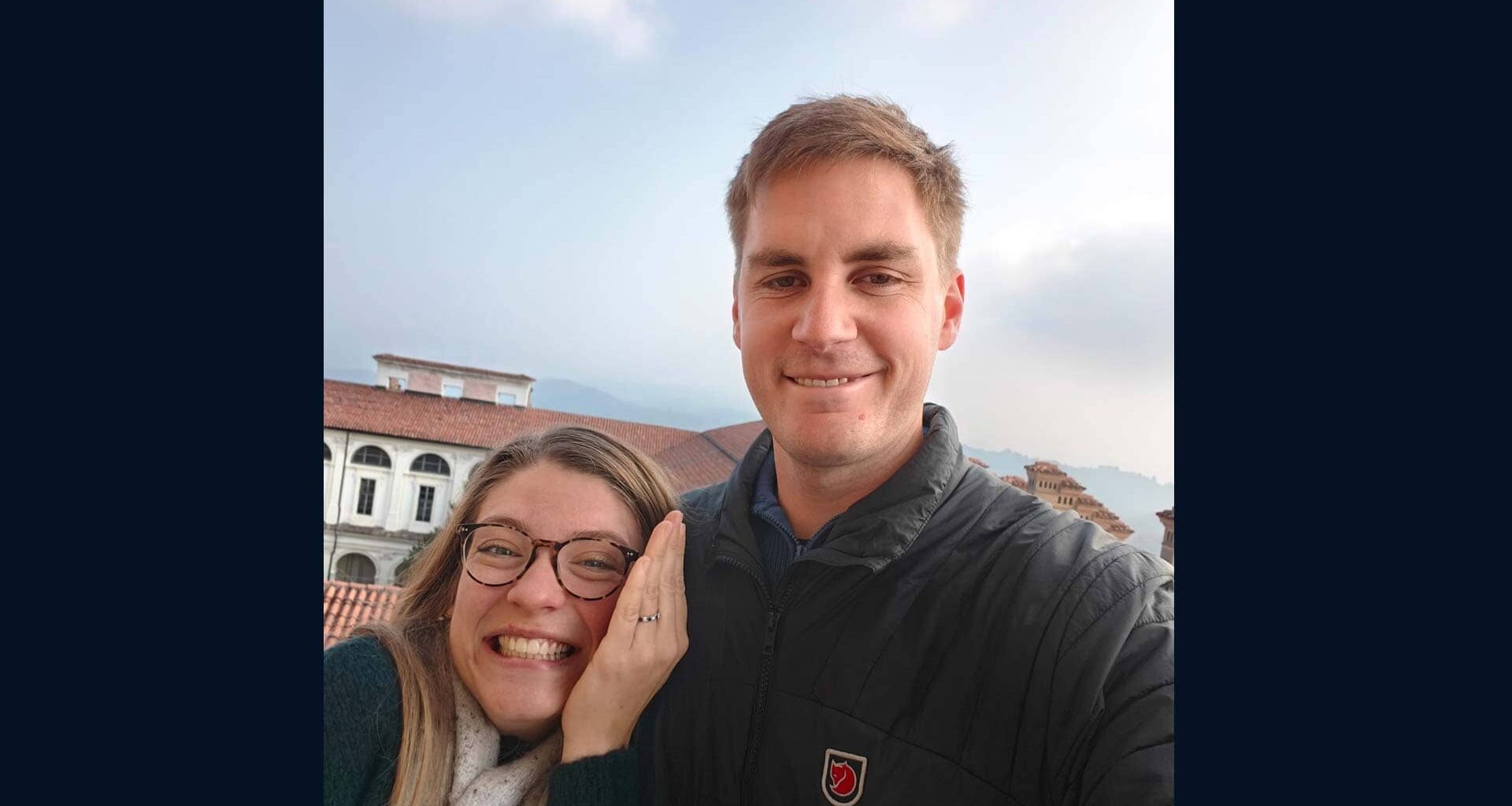Ellie Stone and Henry Patten got engaged this week in Turin.
