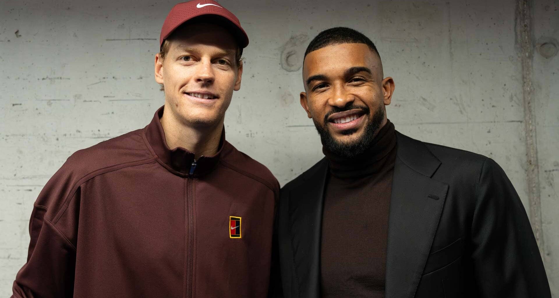 Jannik Sinner and Gleison Bremer on Wednesday night at the Nitto ATP Finals.