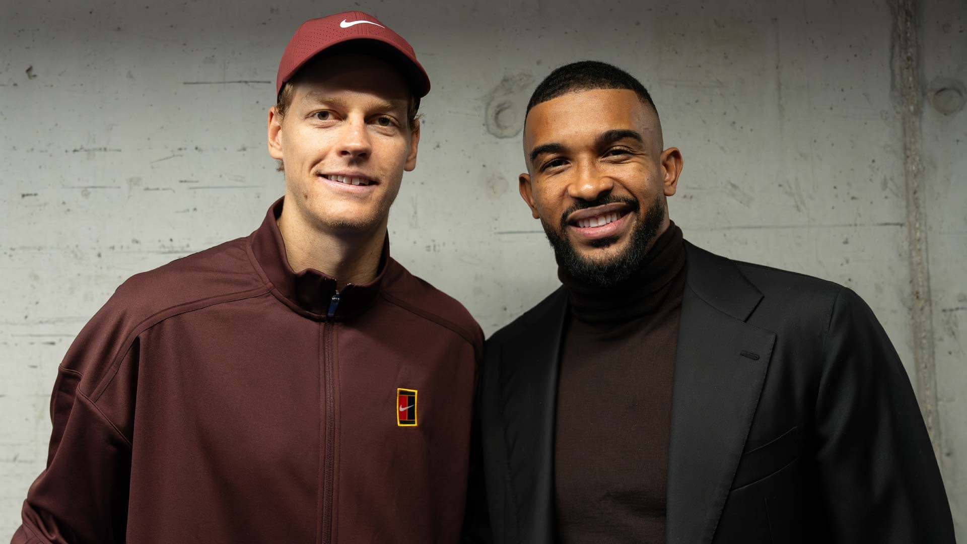 Jannik Sinner and Gleison Bremer on Wednesday night at the Nitto ATP Finals.