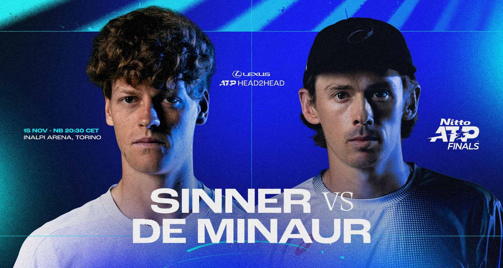 Jannik Sinner is a perfect 12-0 in his Lexus ATP Head2Head series with Alex de Minaur.