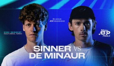 Jannik Sinner is a perfect 12-0 in his Lexus ATP Head2Head series with Alex de Minaur.