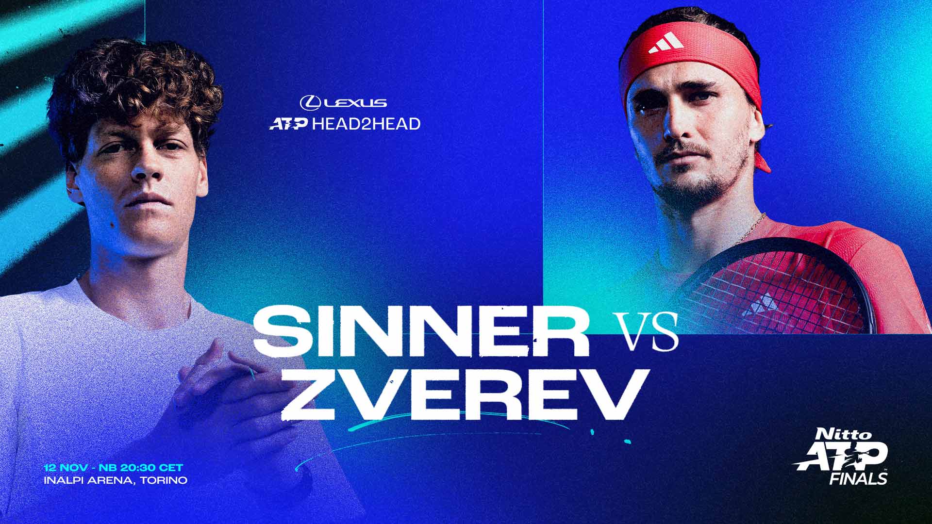 Jannik Sinner leads Alexander Zverev 5-4 in their Lexus ATP Head2Head series.