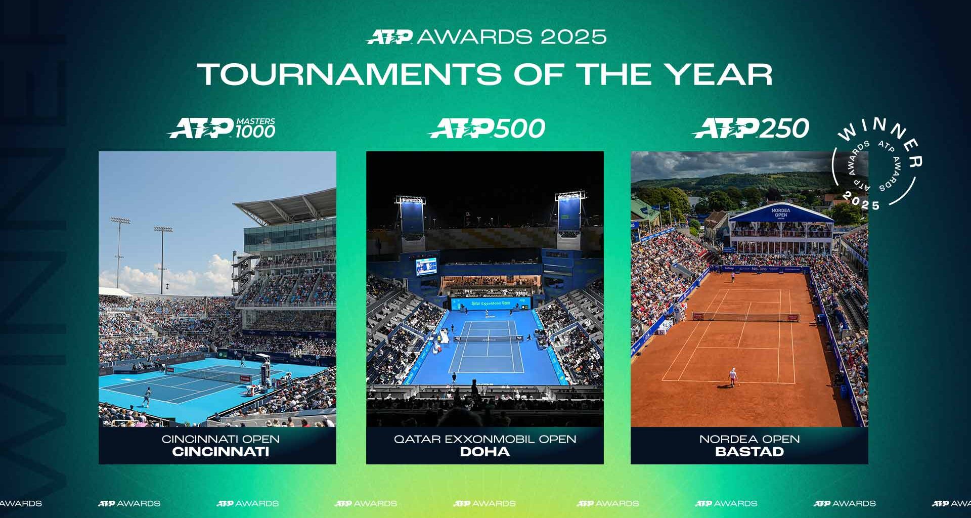 Cincinnati, Doha, Bastad named 2025 ATP Tournaments of the Year | ATP Tour