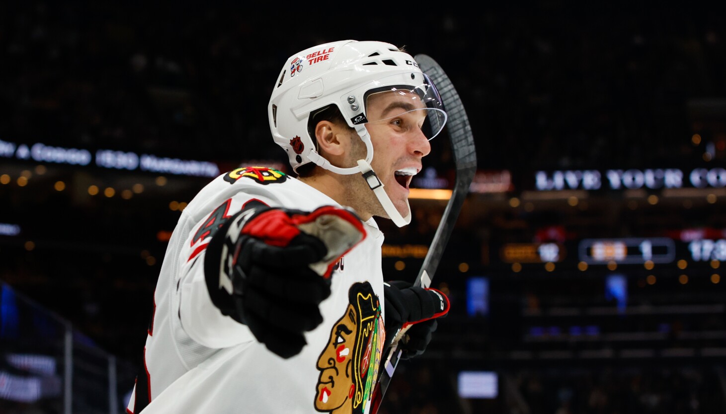 Blackhawks' Louis Crevier working on passing as he settles into permanent NHL role