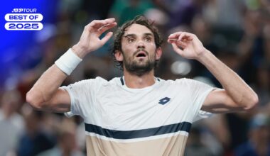 Valentin Vacherot defeats Novak Djokovic in straight sets at the Rolex Shanghai Masters.