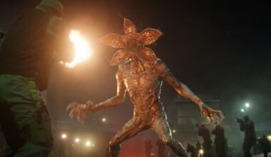 A Demogorgon attacking a soldier at the MAC-Z in Stranger Things Season 5x04