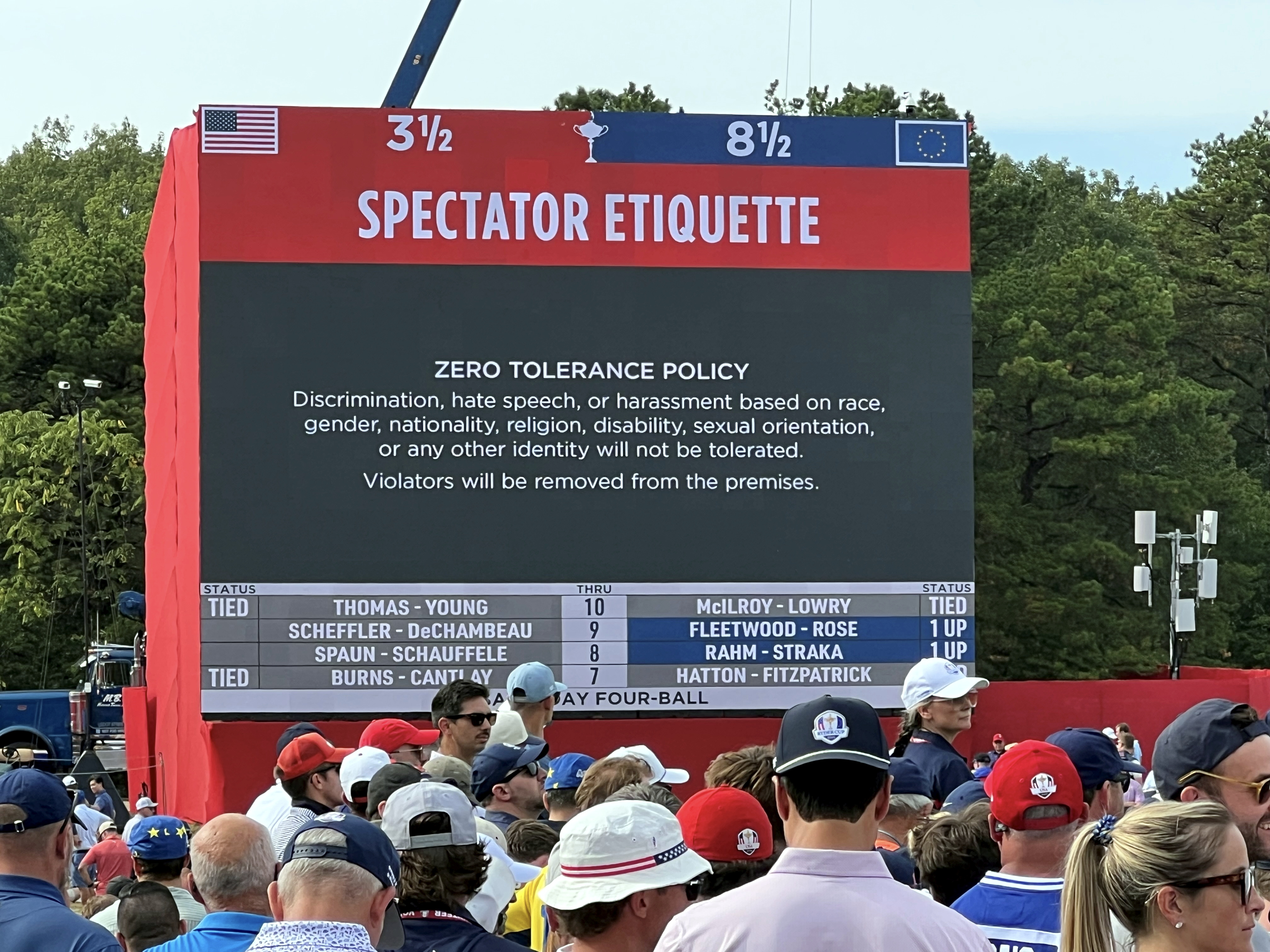 Etiquette Sign at the 2025 Ryder Cup
