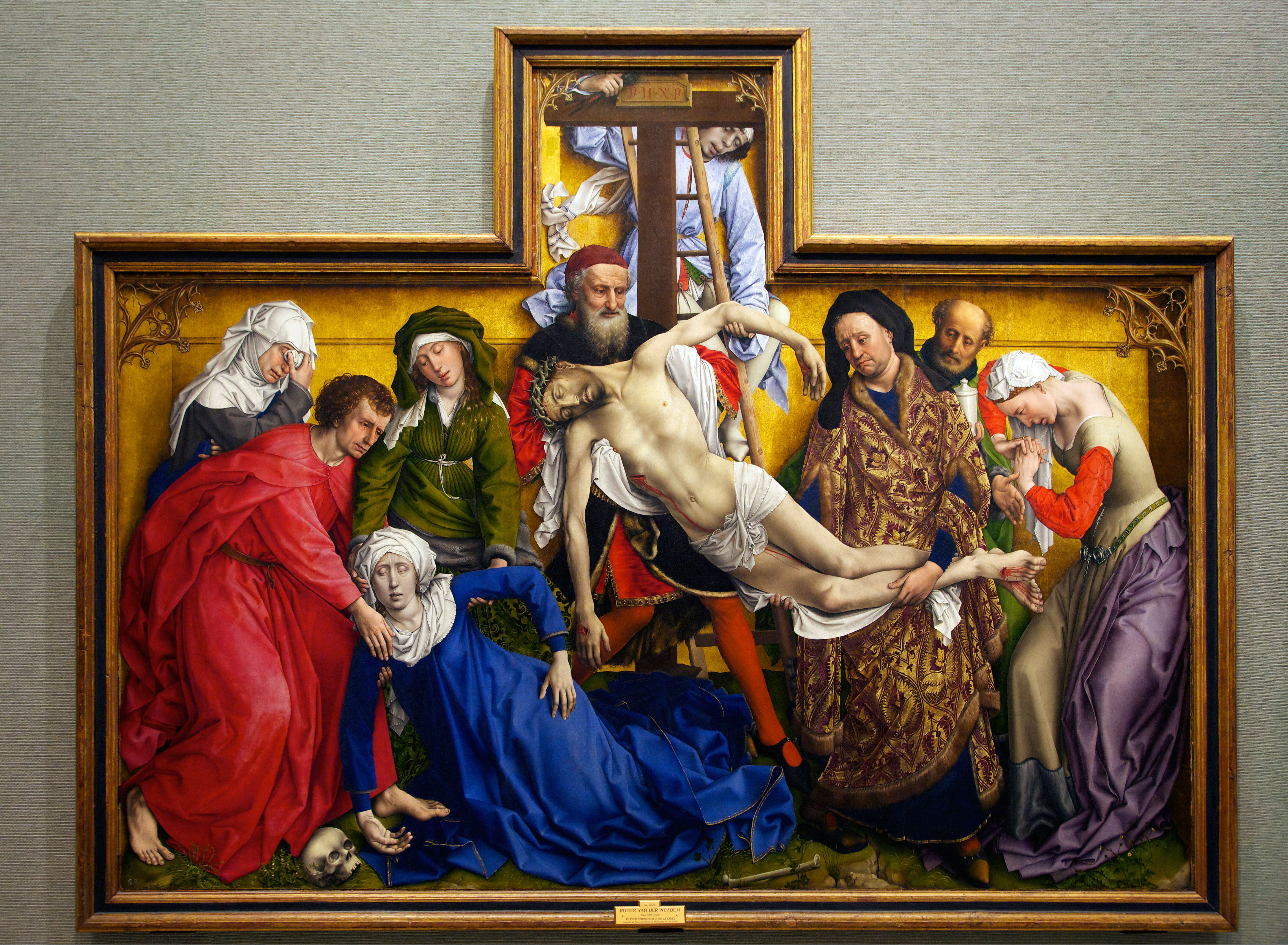 Illustration of Deposition, Descent from the Cross by Rogier van der Weyden.