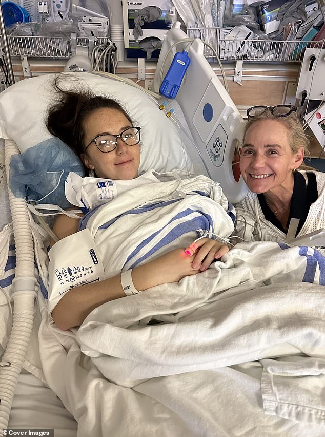 Christensen, pictured here with her mother, had to have her entire thyroid removed to treat her cancer