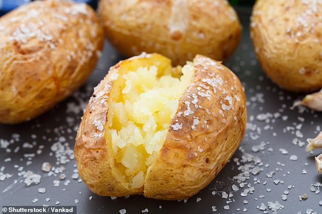 Baked potatoes, too, provide a good hit of fibre and on their own are still low in fat