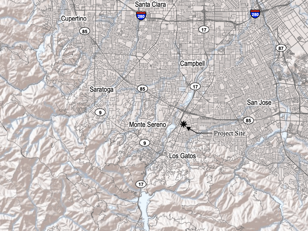 15300 Los Gatos Boulevard Site Location, image via The Town of Los Gatos