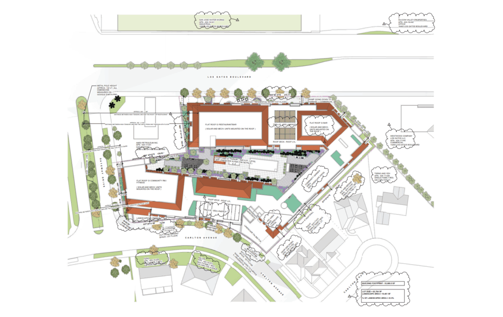 15300 Los Gatos Boulevard Site Plan, image by Anderson Architects