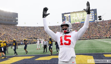 Jelani Thurman celebrating vs. Michigan
