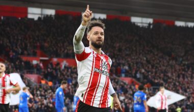 Adam Armstrong scored twice for Southampton