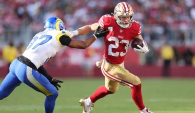 49ers RB McCaffrey added to injury report as questionable