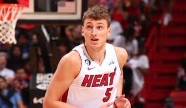 Heat's Nikola Jovic exits vs. Raptors with elbow injury