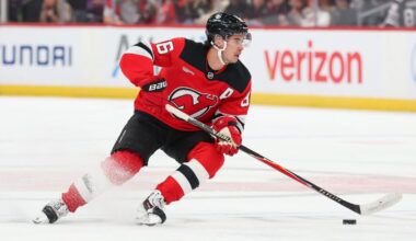 Devils' Jack Hughes returns to lineup after 'freak' hand injury