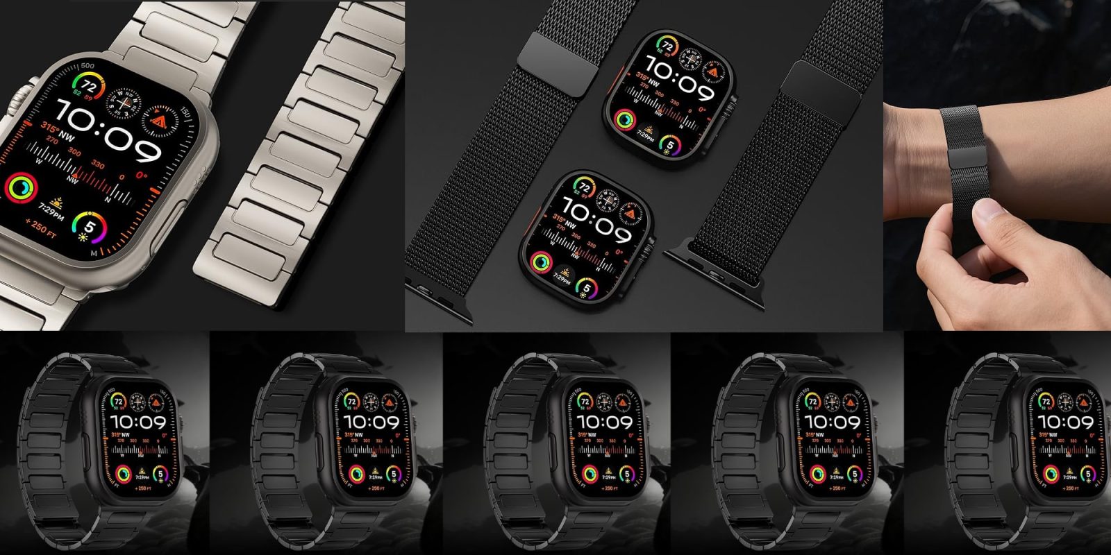 A collage of a smart watch