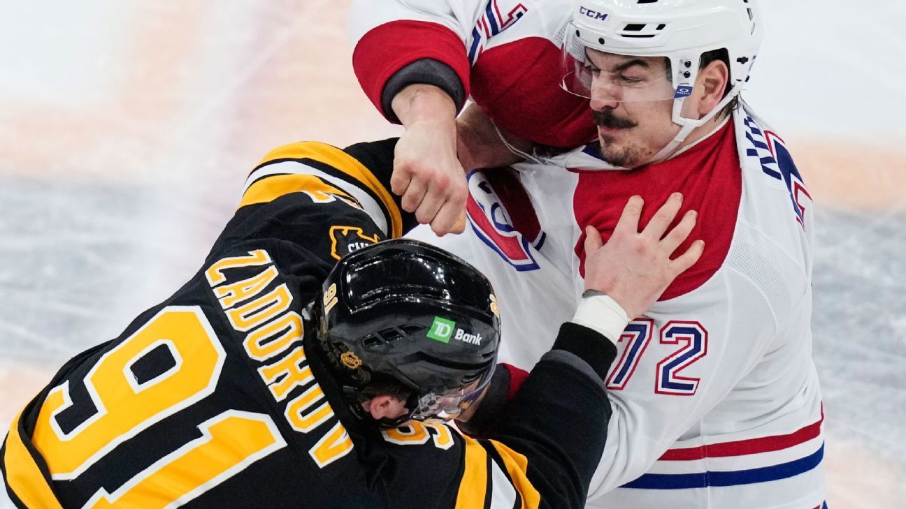 Canadiens cruise past Bruins in fight-filled tilt in Boston