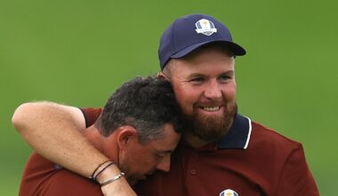 Rory McIlroy and Shane Lowry at the Ryder Cup (Getty)