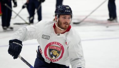 Matthew Tkachuk practices with Panthers for 1st time this season