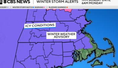 Freezing rain and icy conditions in Massachusetts could cause slick roads early Monday