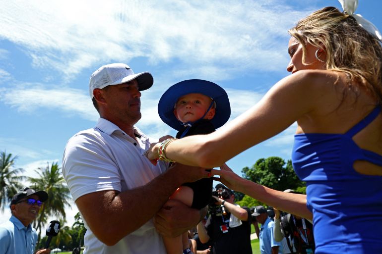 Brooks Koepka reacts.