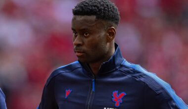 LONDON, ENGLAND - Sunday, August 10, 2025: Crystal Palace's manager Oliver Glasner (L) and captain Marc Guéhi line-up before the FA Community Shield match between Crystal Palace FC and Liverpool FC at Wembley Stadium. Palace won 3-1 on penalties after a 2-2 draw. (Photo by Harry Murphy/Propaganda)