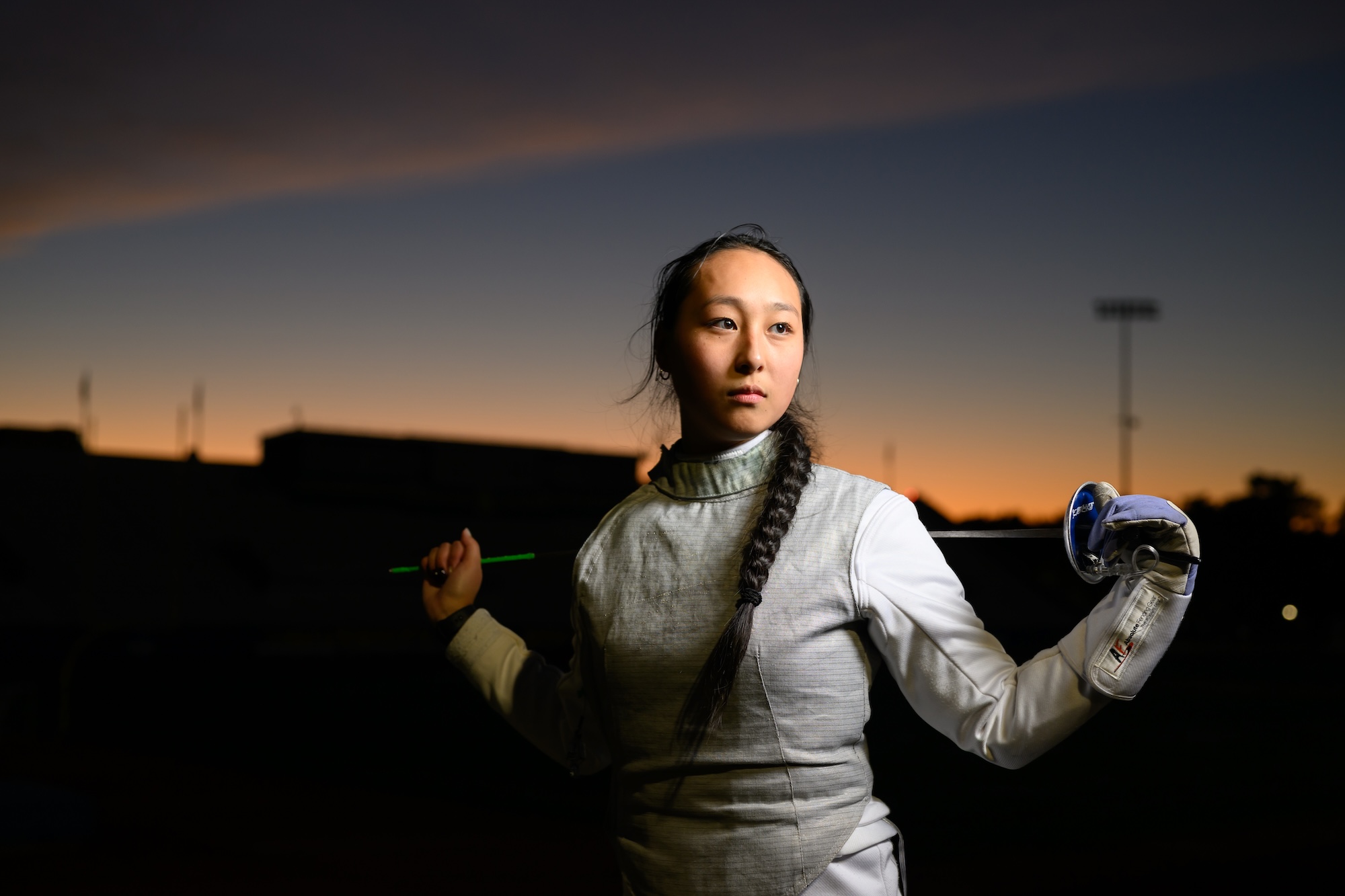 Portrait of fencer Jacqueline Hsiao ’27.