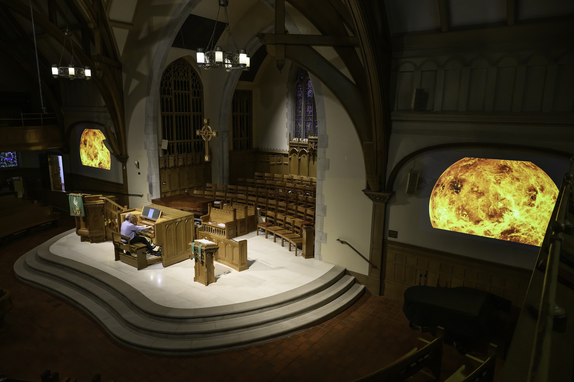 Roger Sayer performs on the organ at Third Presbyterian Church. 