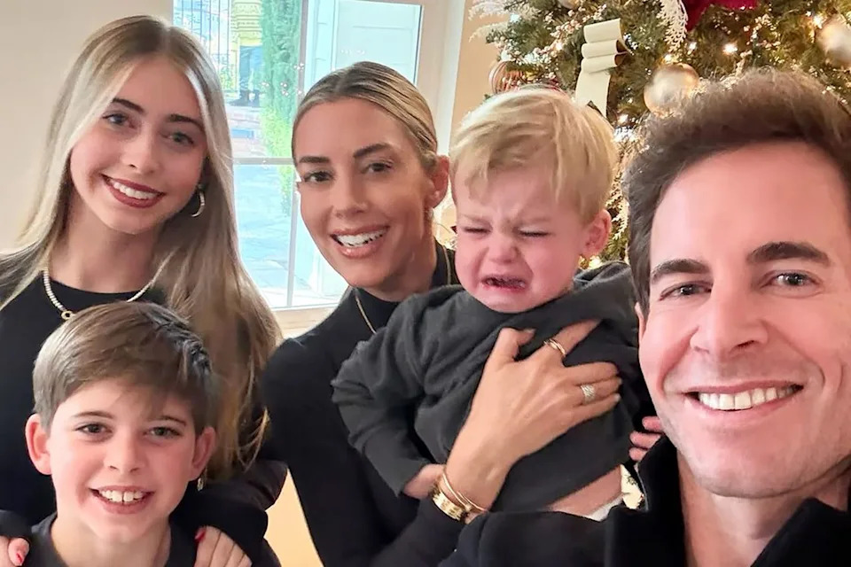 Heather El Moussa/Instagram Tarek El Moussa, Heather El Moussa, and children Taylor, Brayden, and Tristan on Christmas 2024.
