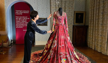 Record-breaking silk dress on display in Devon