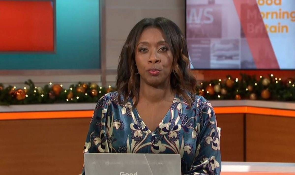 A woman at a desk on GMB